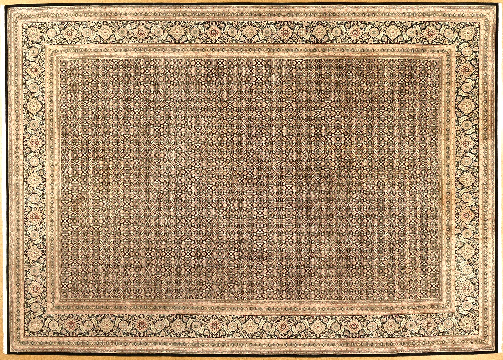 black all over Persian mahi design in size 10 x 13.9