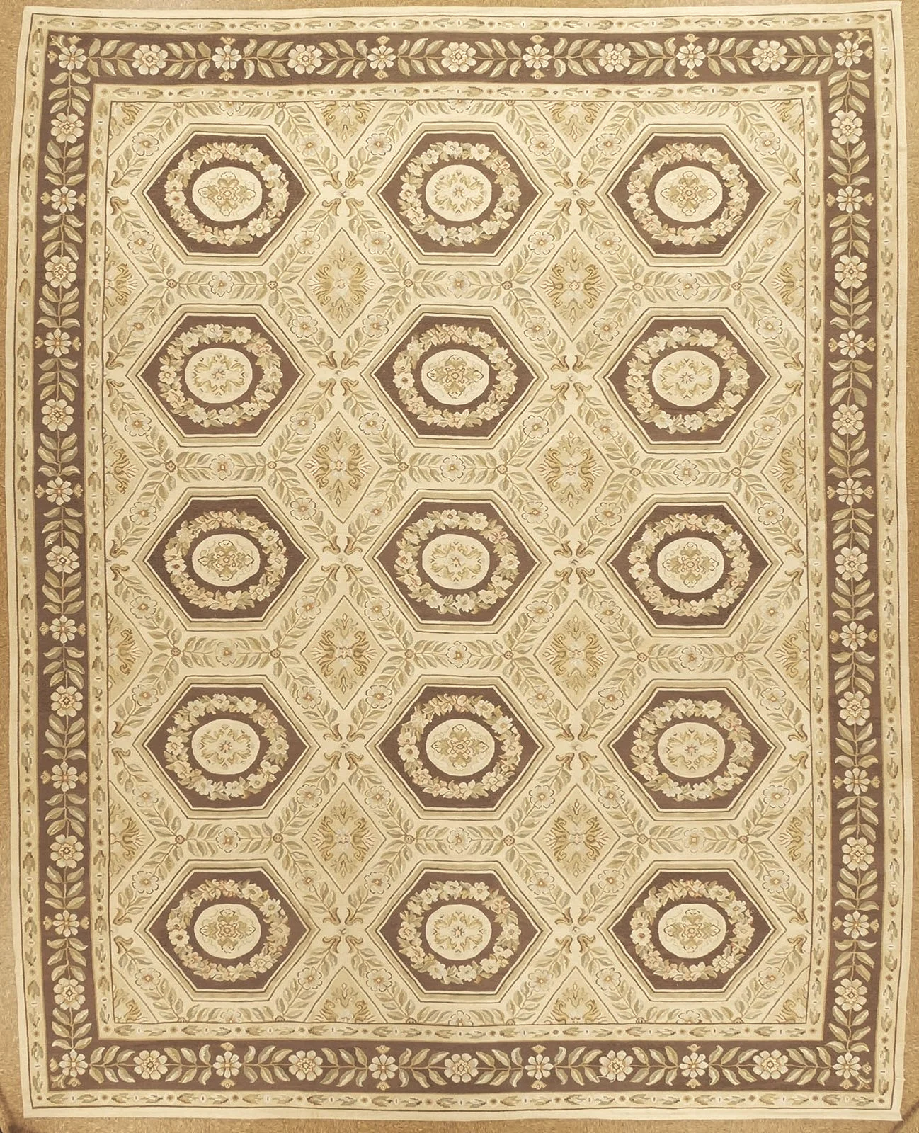 All over design handwoven Aubusosn carpet in size 12.2 x 15