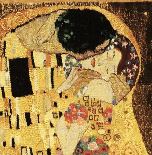 Authentic Handwoven Klimt Tapestry the "Kiss"