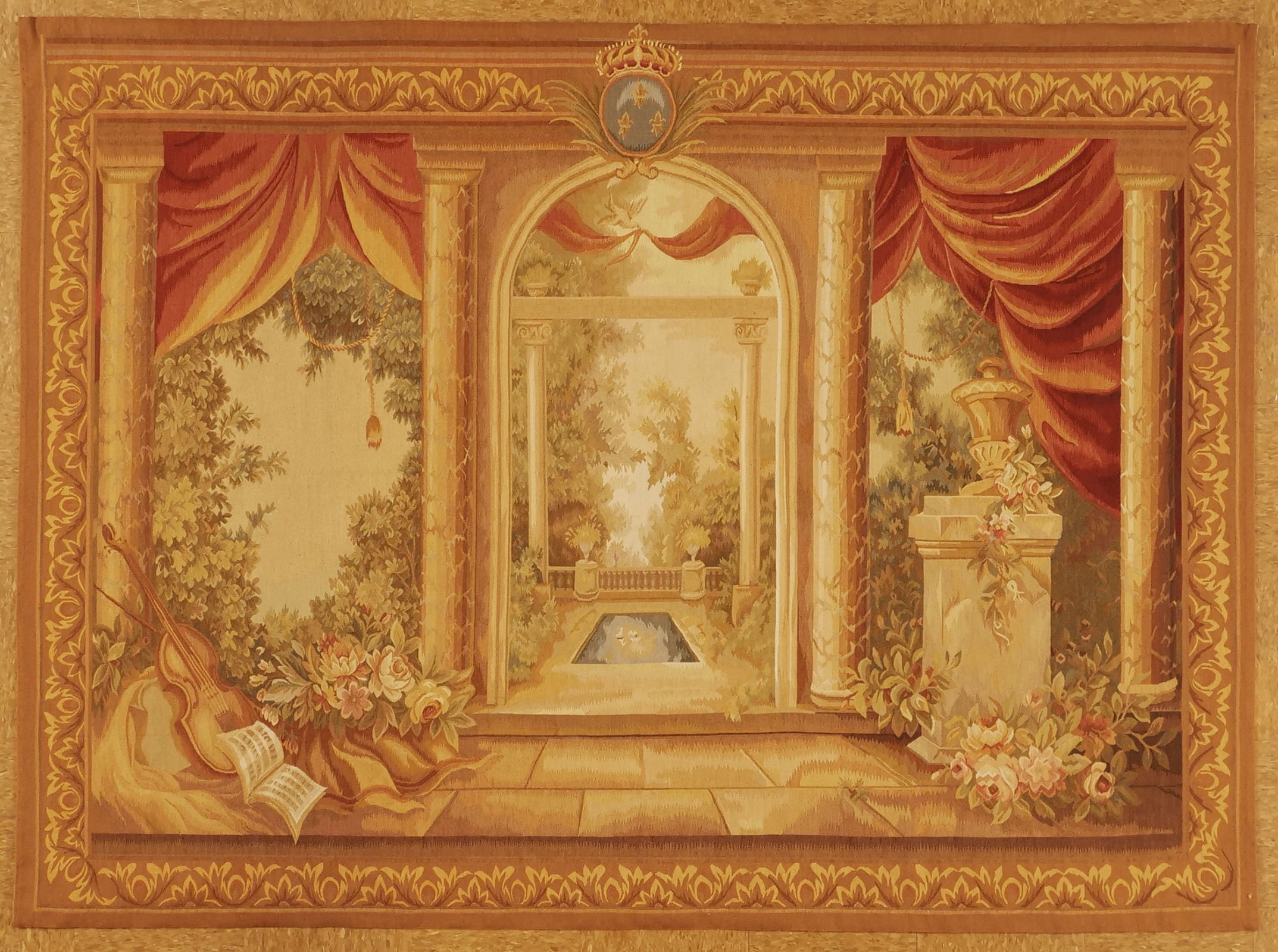 5.5 x 7.4 Aubusson Tapestry 1045