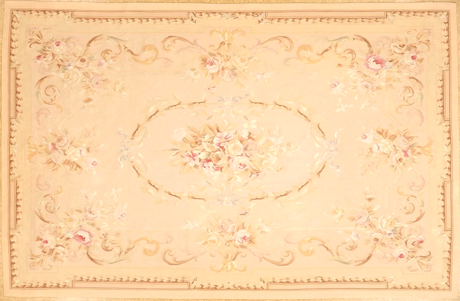 new handwoven aubusson rug in size 5.11 x 9.3