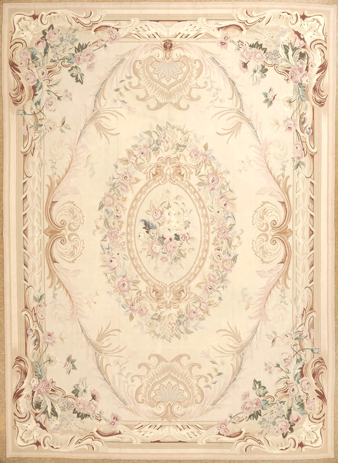 8.11 x 12.3 Aubusson Carpet Louis Philippe Style 1156