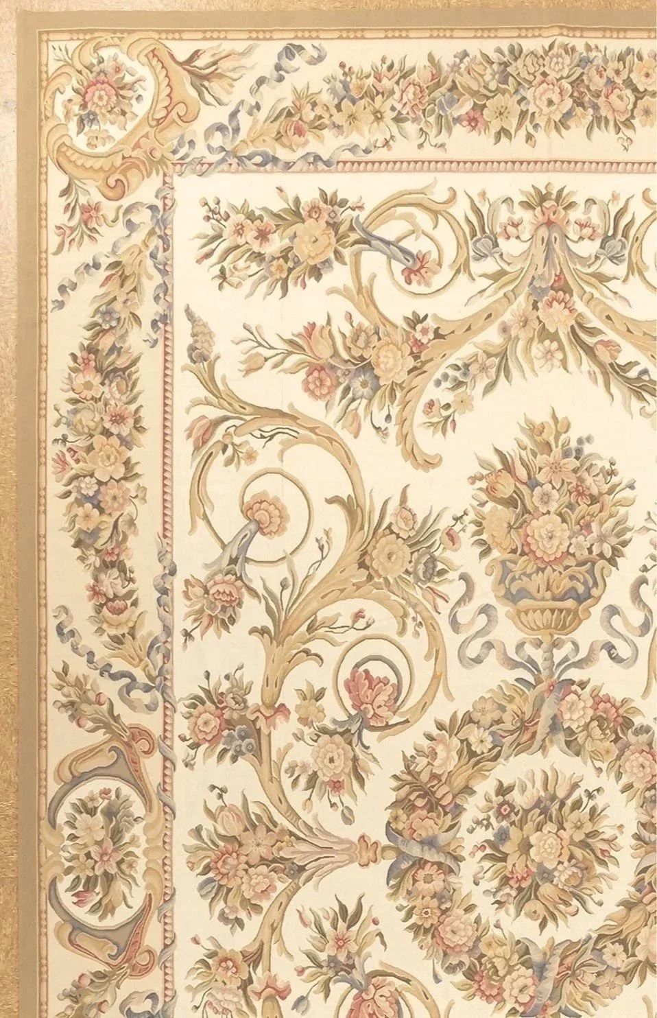 Louis XV Style New Handwoven Aubusson Rug Size 11.7 x 18.5