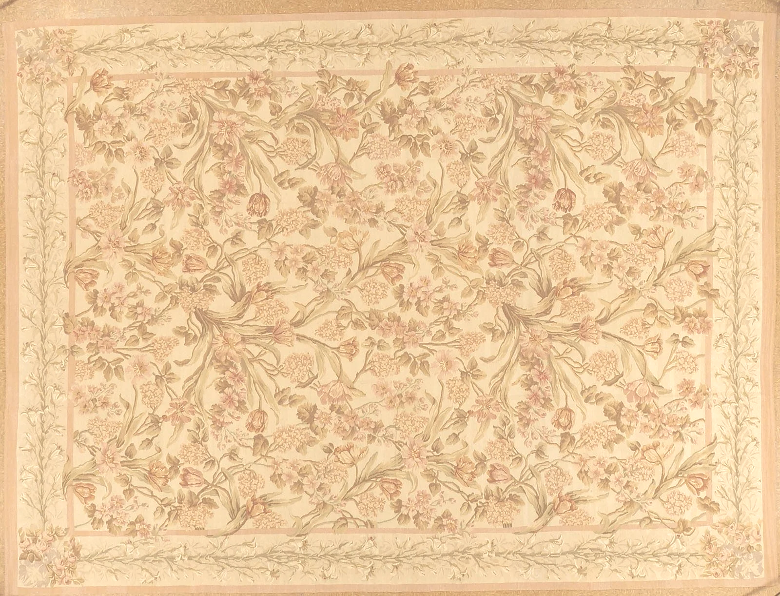 pastel woolen handwoven aubusson rug made in Europe