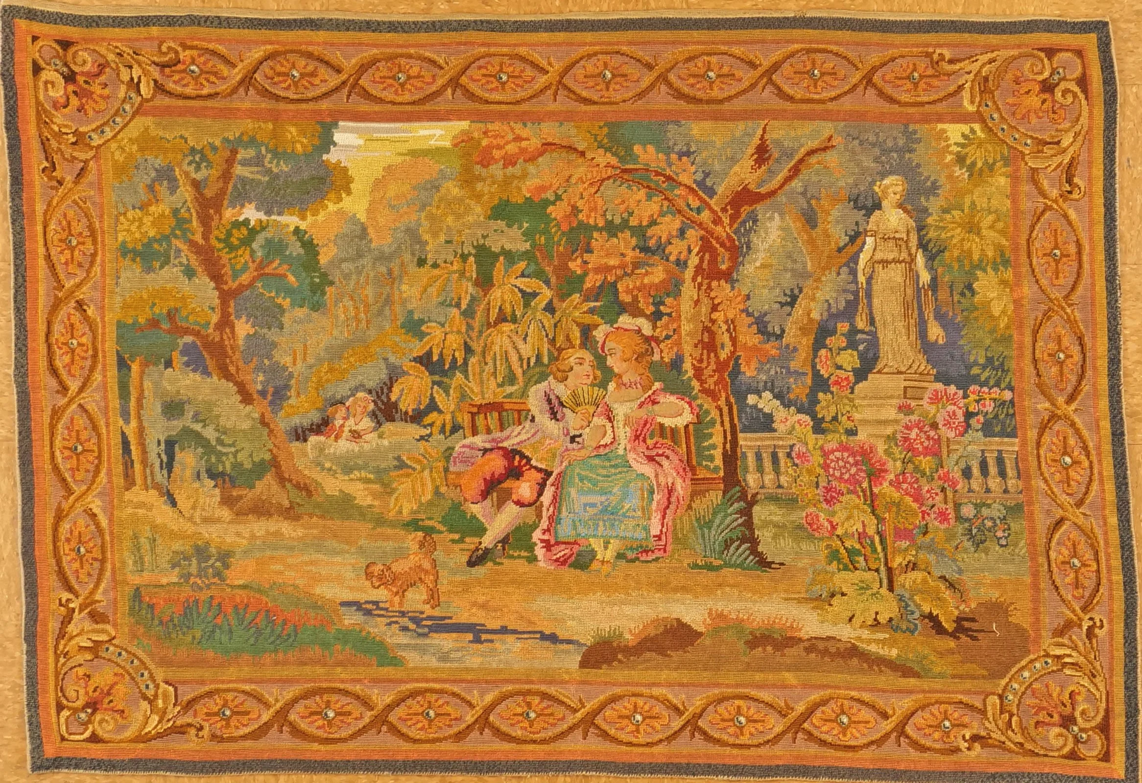 4.3 x 6.3 Antique Needlpoint-PetitPoint English Tapestry Wool & Silk