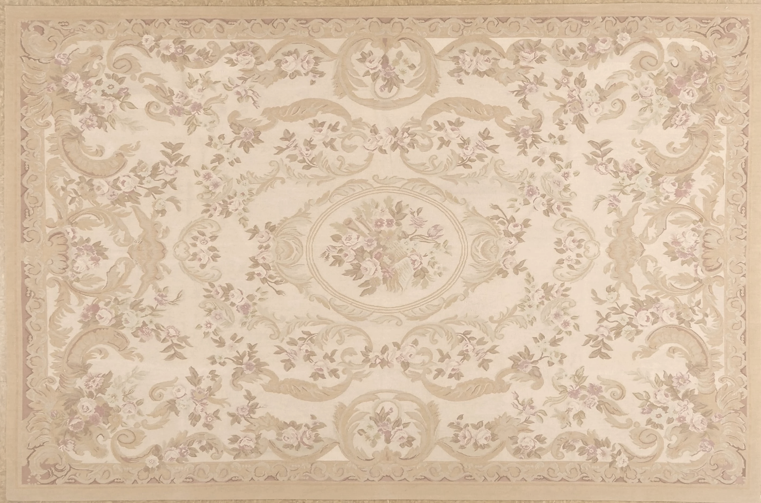pastel handwoven new aubusson carpet