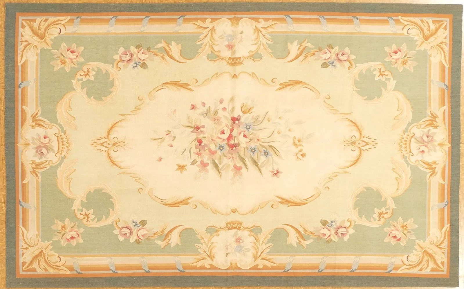 green aubusson rug