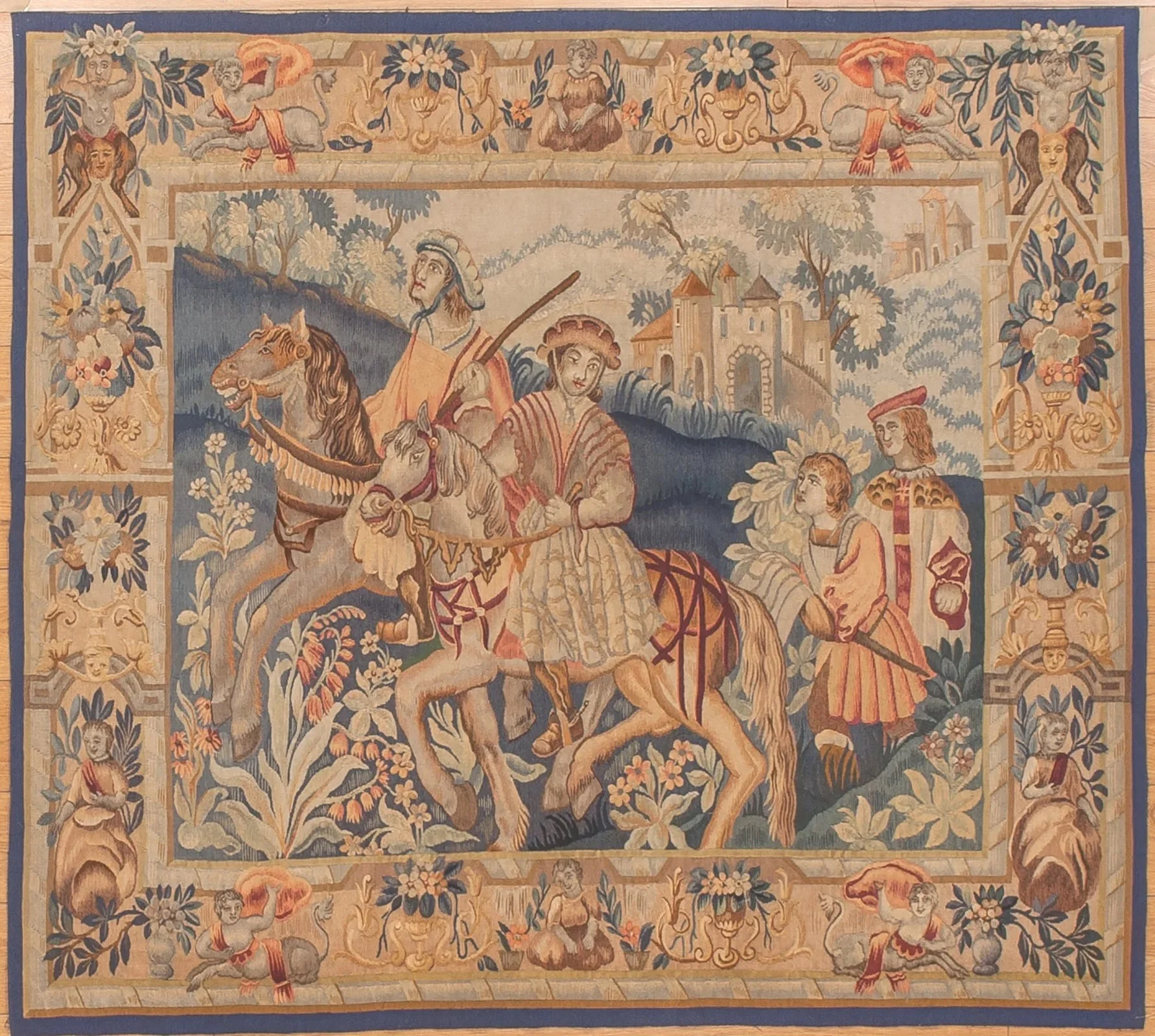 5.10 x 6.6 Antique Belgium Tapestry