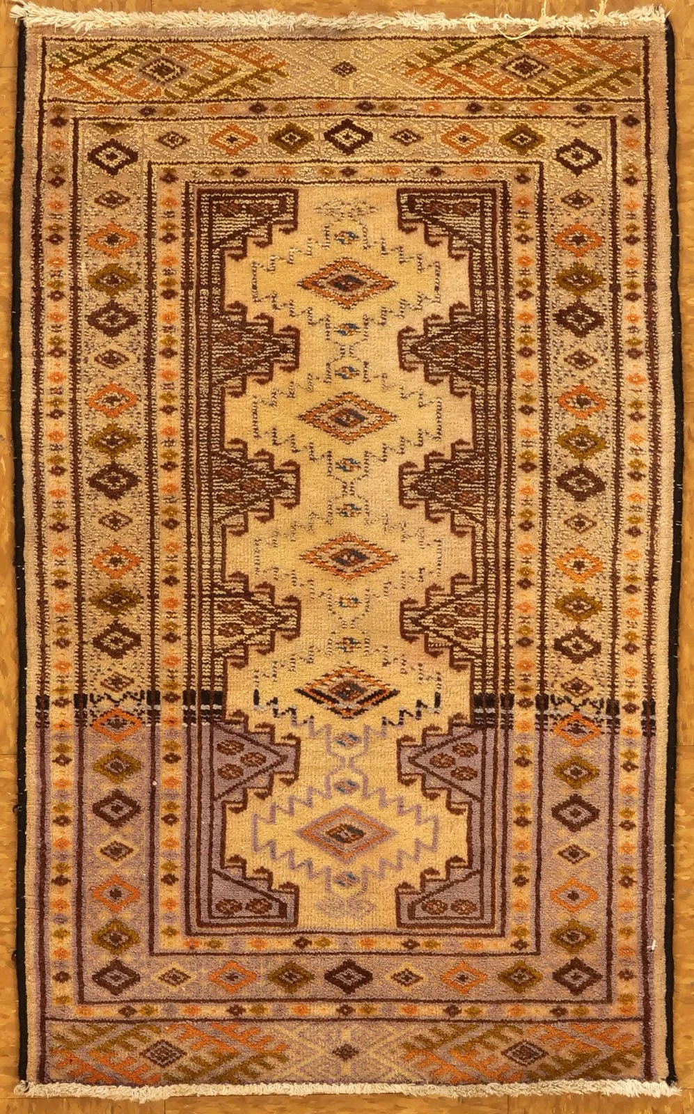 2 x 3.2 Pakistan Bokhara Wool & Silk On Cotton 9938