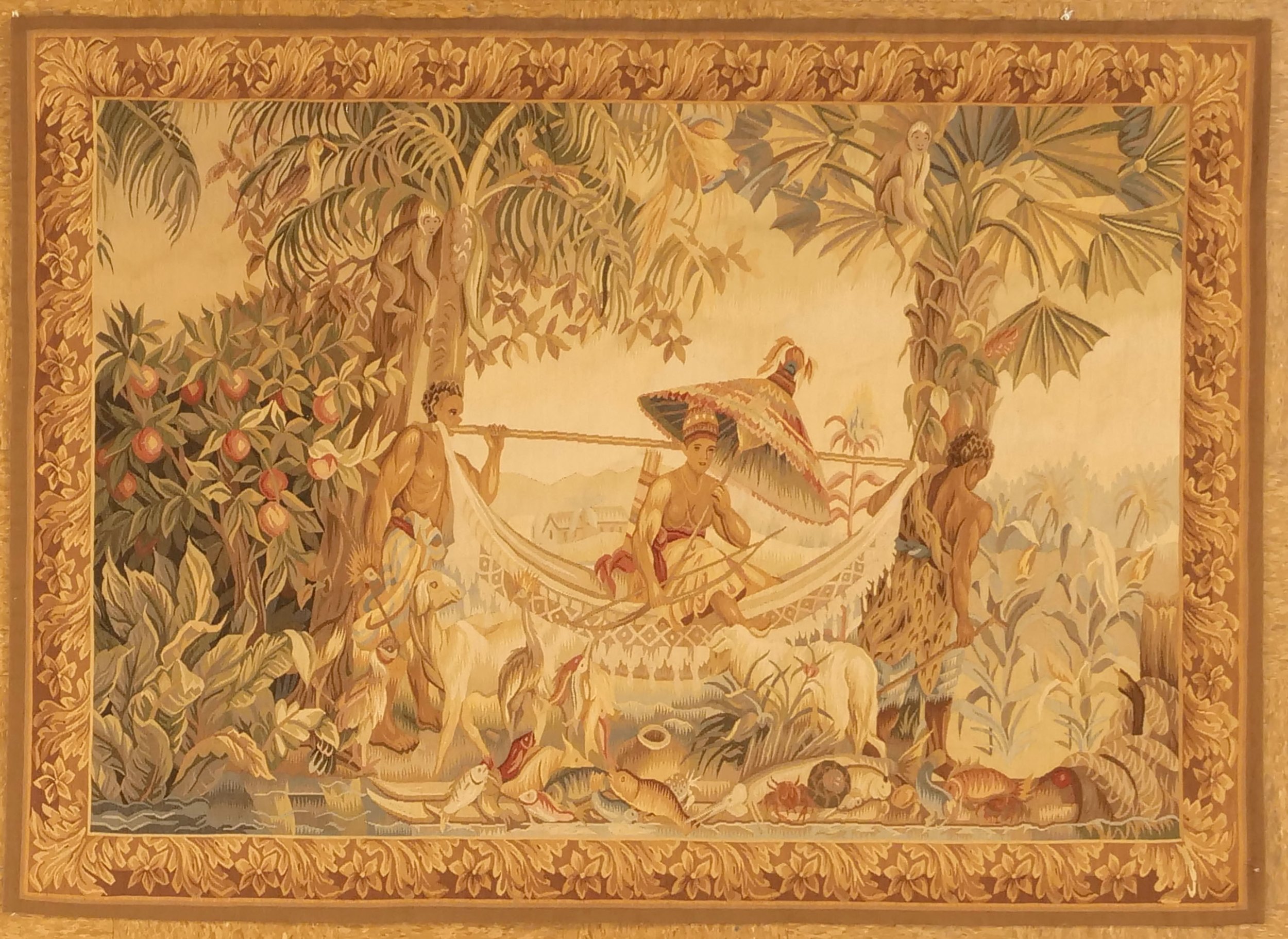 4 x 5.7  Aubusson Tapestry "African Queen"