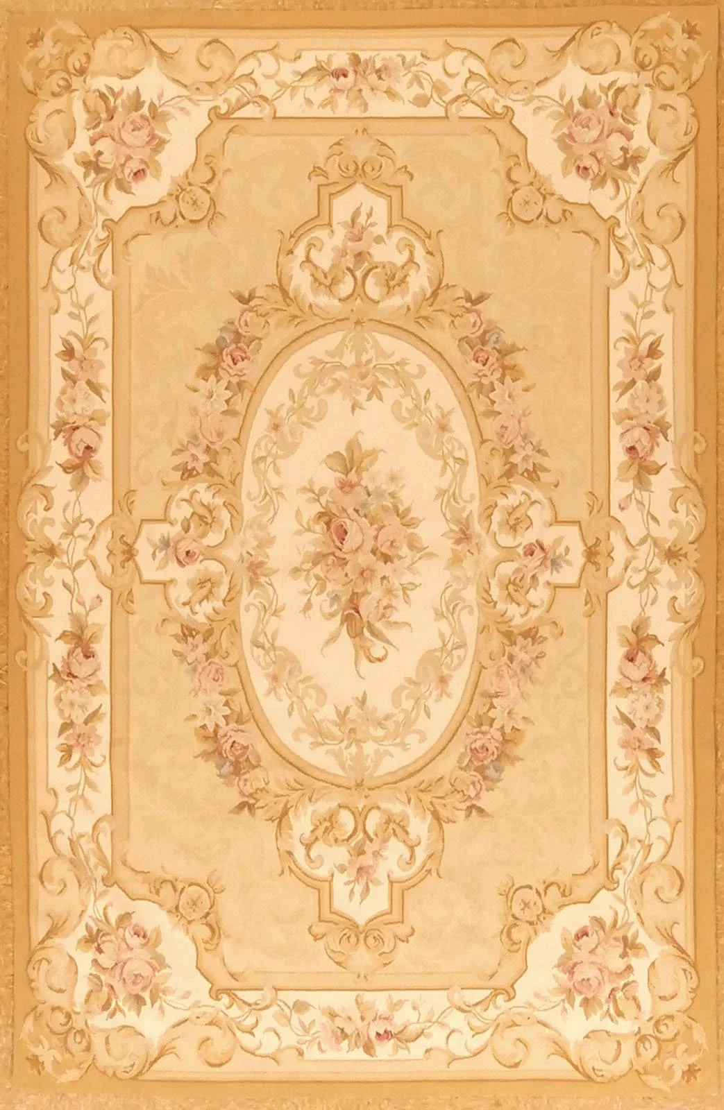 6 x 9.3 Aubusson Carpet Louis Philippe Style Ivory/ Cream Style 1330