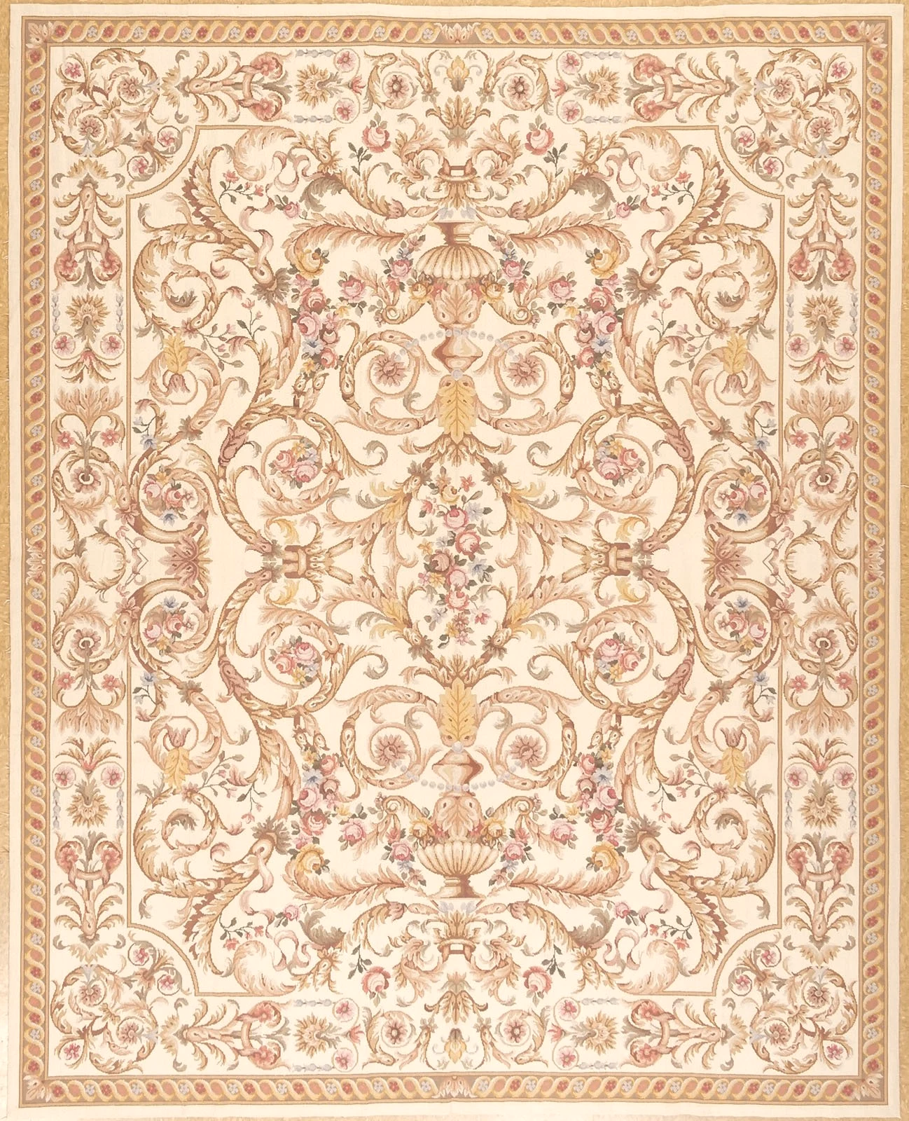 7.11+x+9.10+Needlepoint in cream colors made of wool ofter French design
