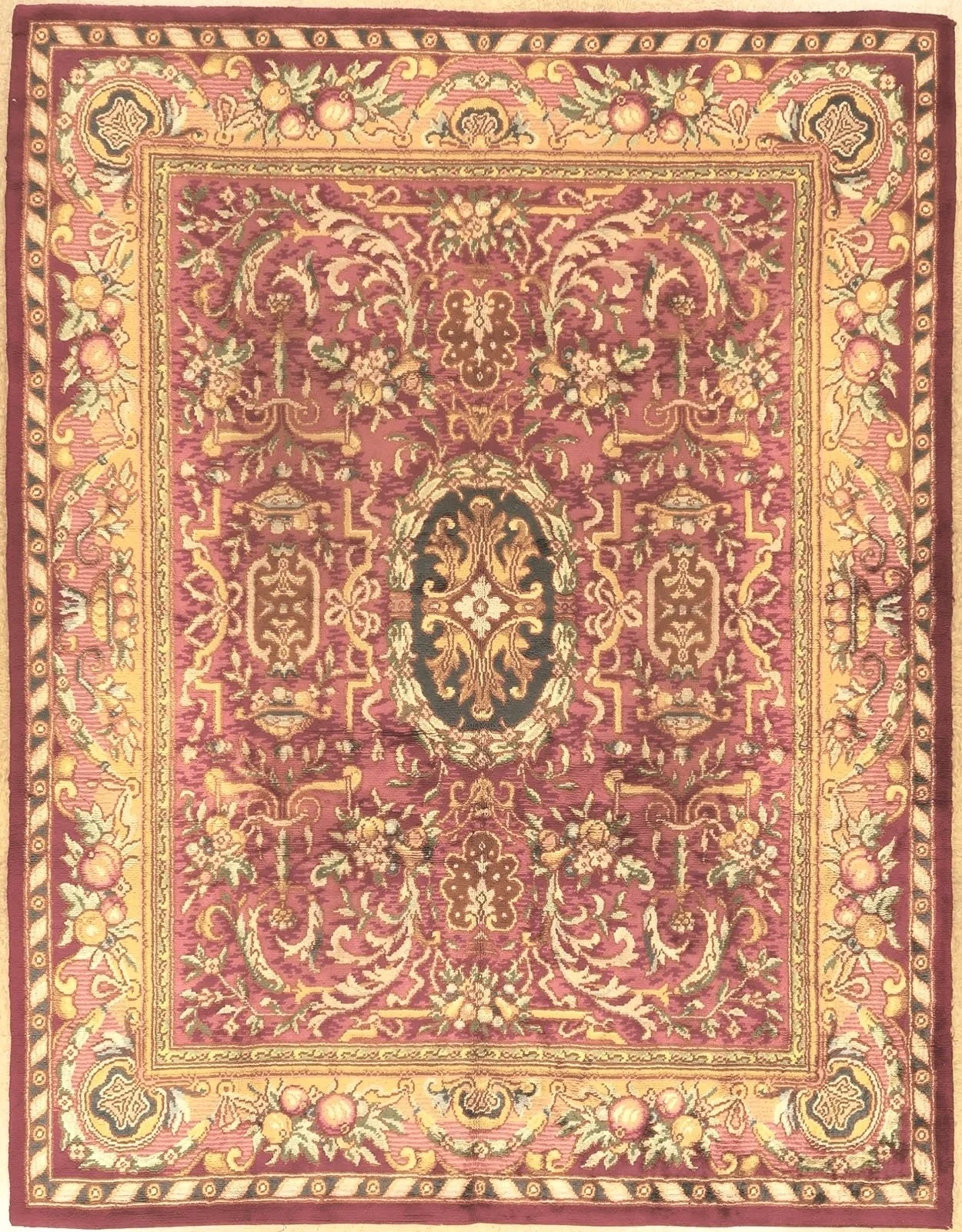 9.8 x 12.5 Antique Savonnerie Spain, Meter Size 295 x 379