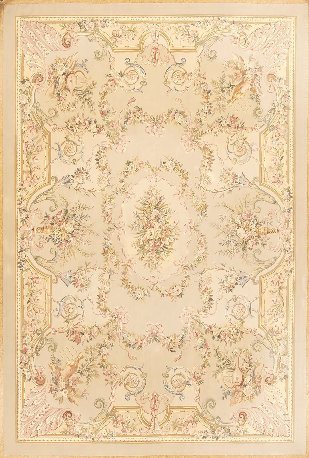 9.11 x 14.9 Aubusson Rug W-108