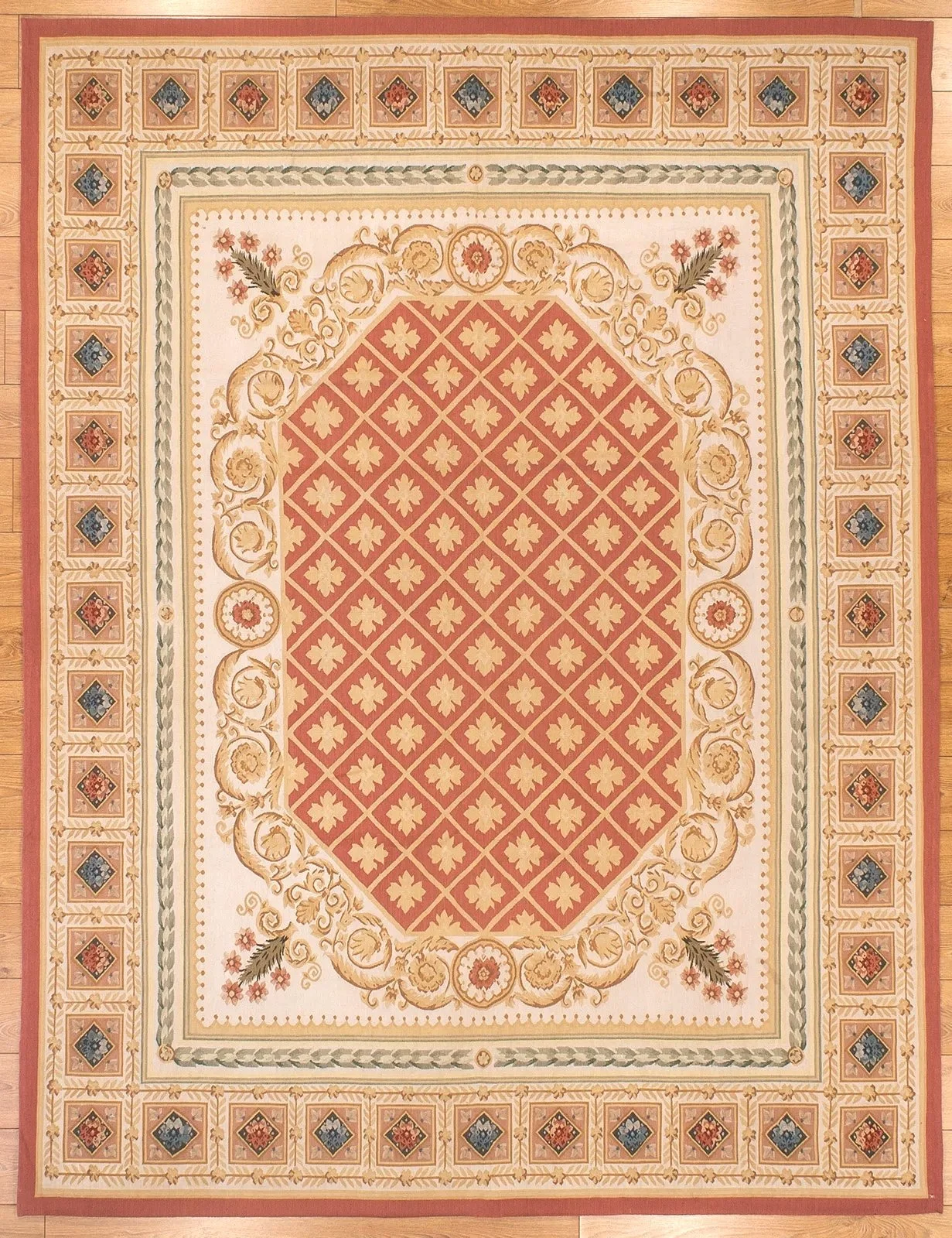 Aubusson-carpet-coral-color