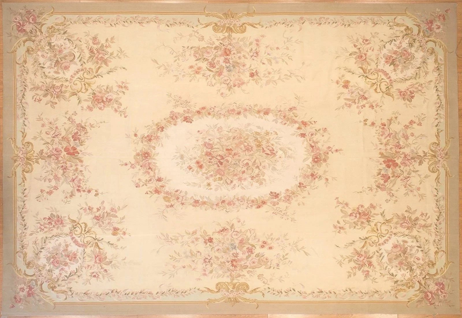 10.11-x-16 new woolen aubusson rug in pastel colors