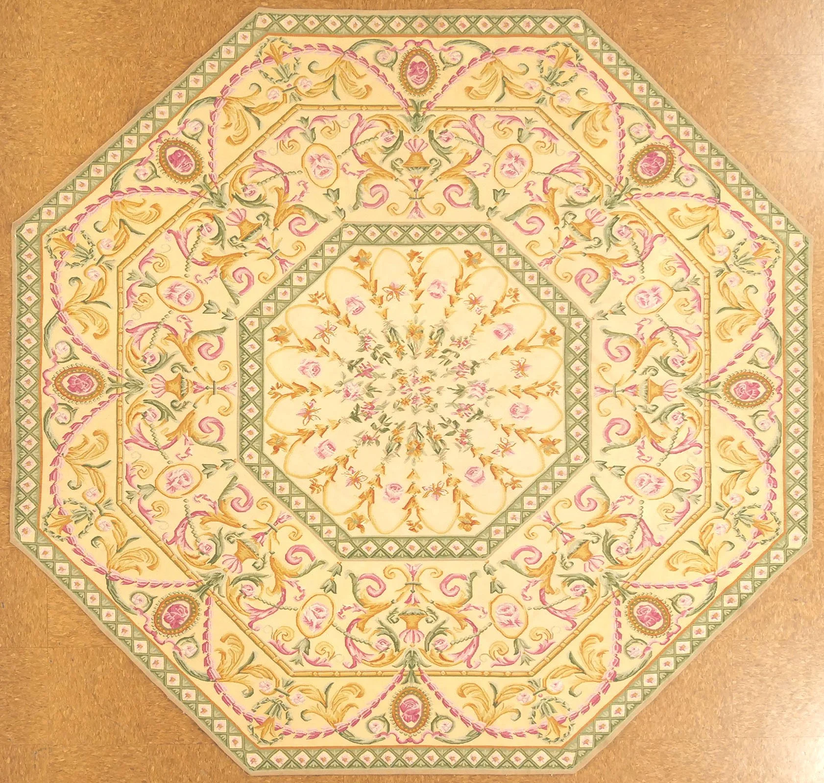 8.9 x 8.9 Octagonal Aubusson Carpet