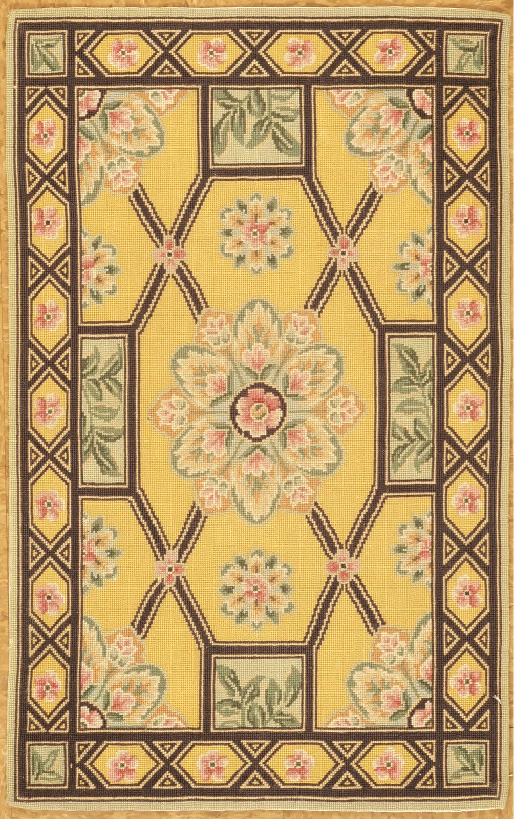 Aubusson design needlepoint rug