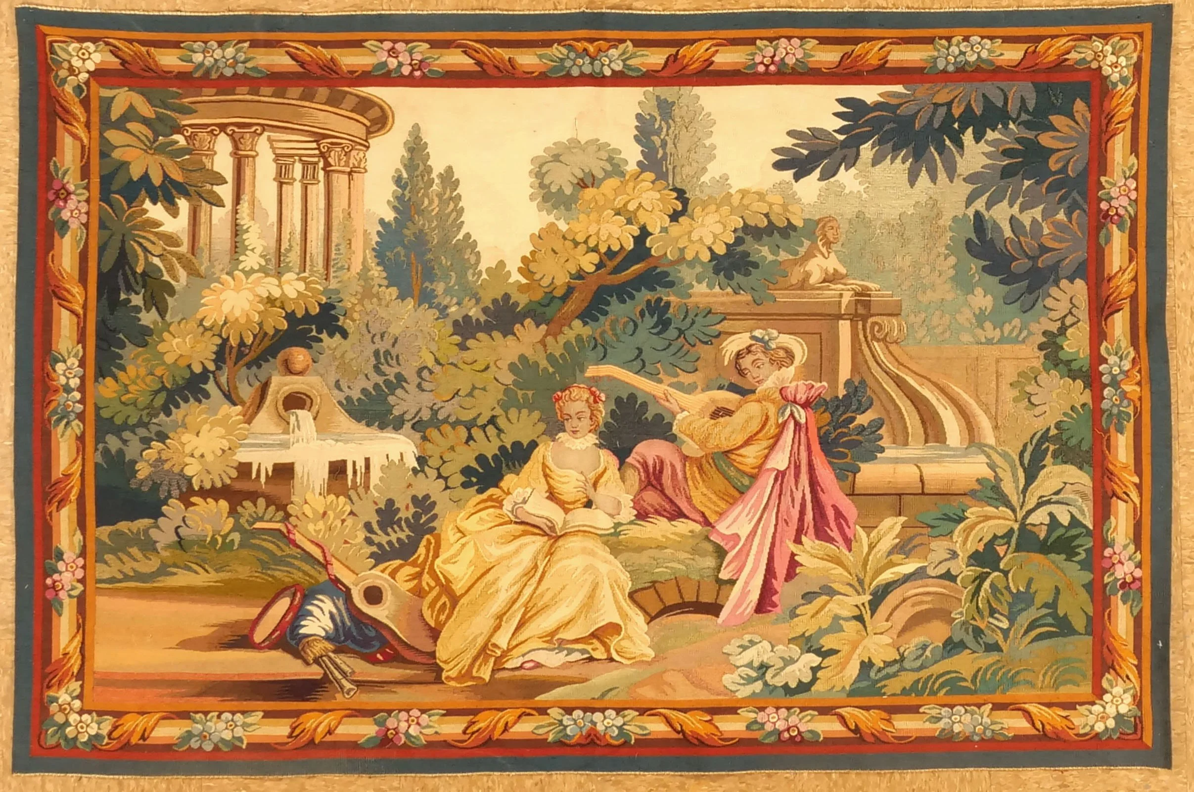 3.11 x 5.11 Antique French Tapestry 1343JPG.JPG