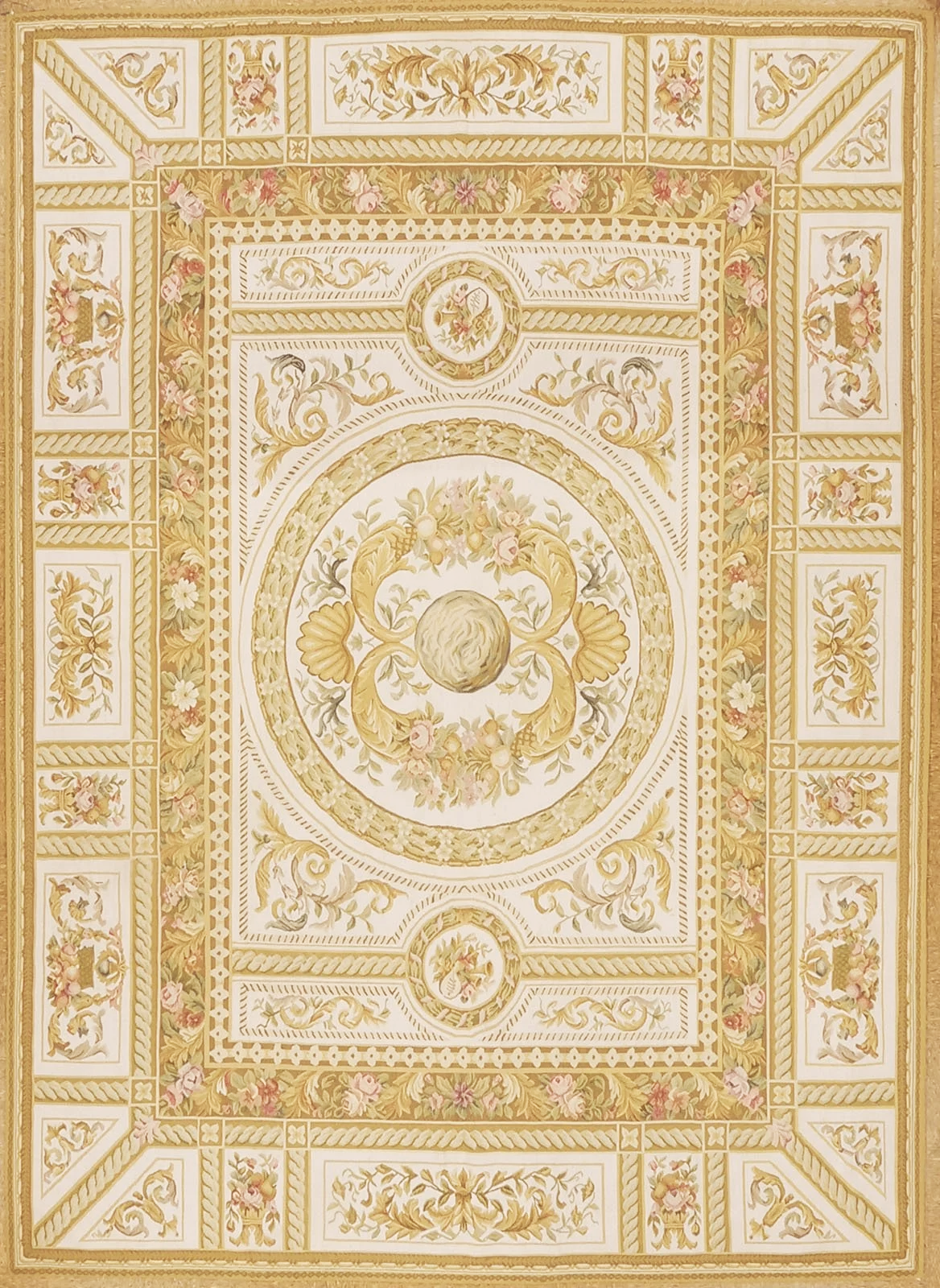 8.11 x 12.4 Aubusson Carpet 196-Ivory