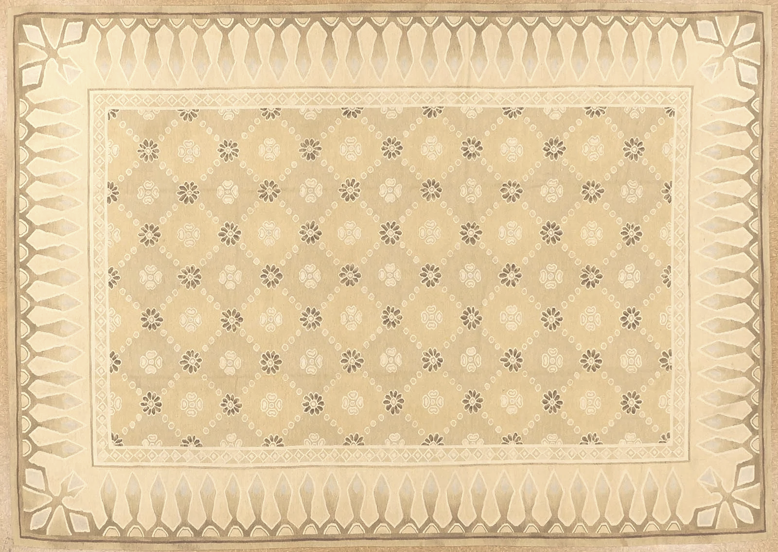 European handmade aubusson carpet in wool size 10 x 14