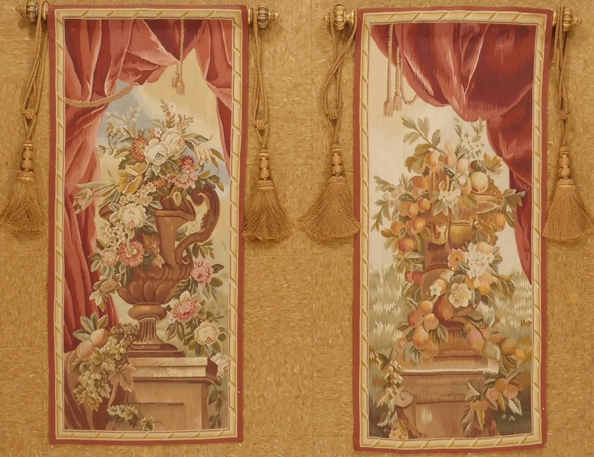 Pair of Aubusson Tapestry 5 x 2.2