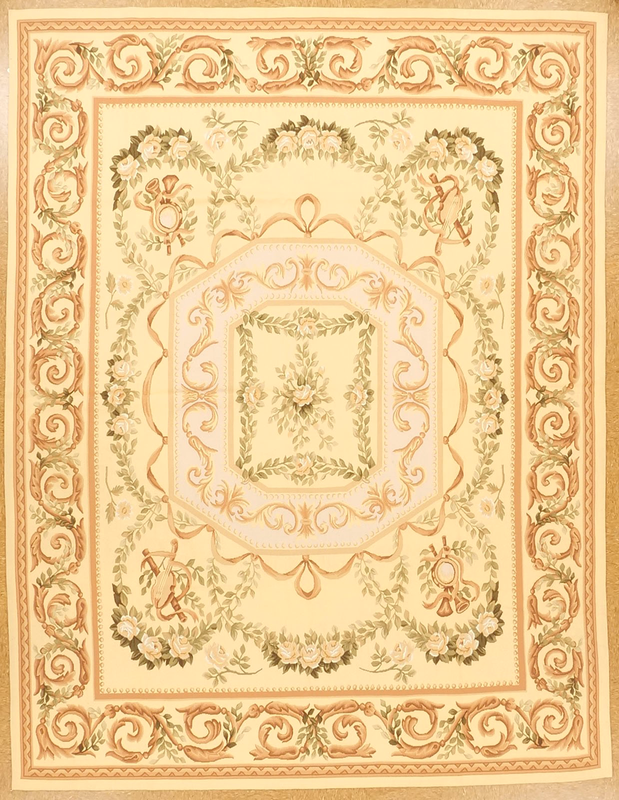 Yellow Aubusson rug