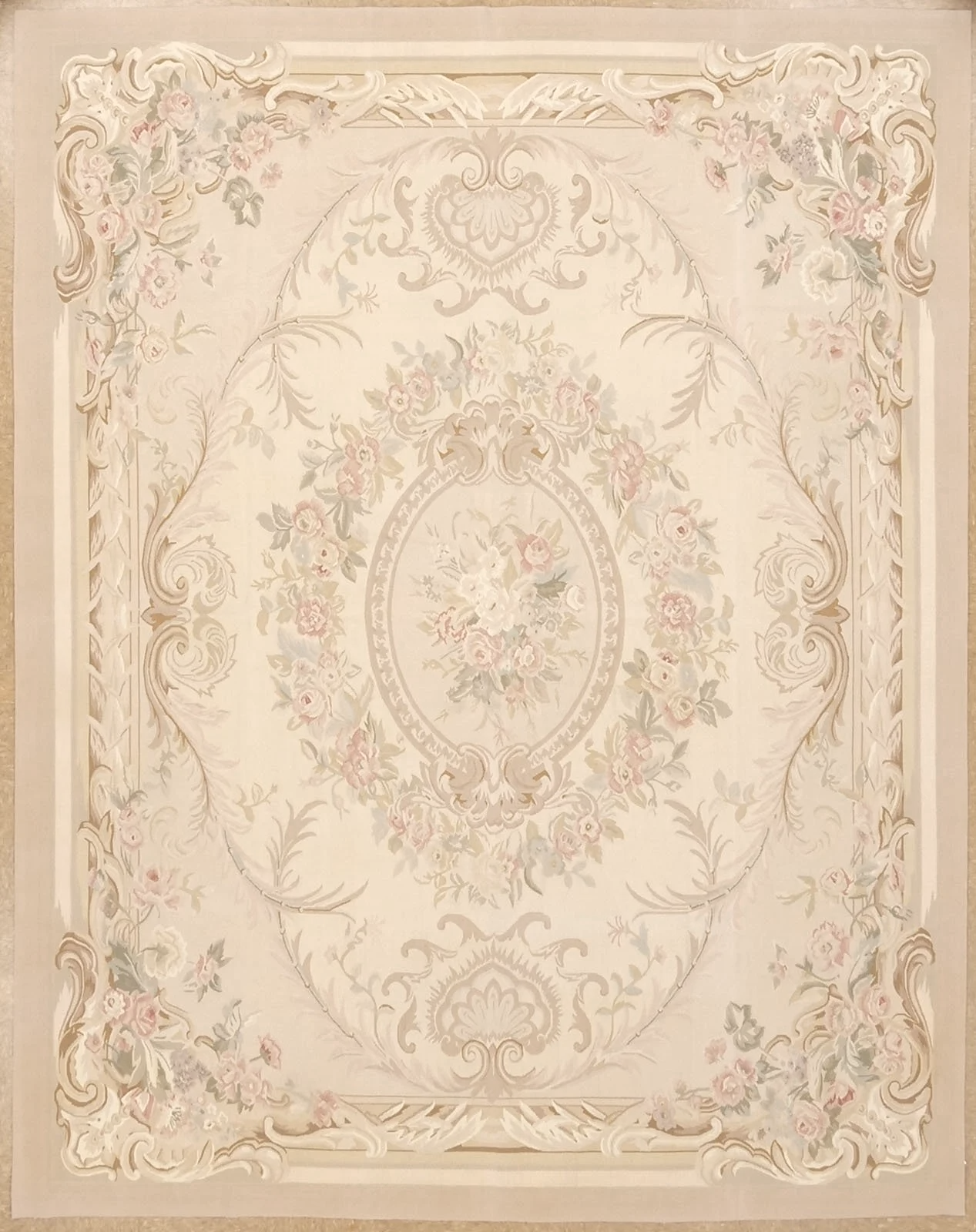 8.1+x+10.4+Aubusson+rug in pastel shades
