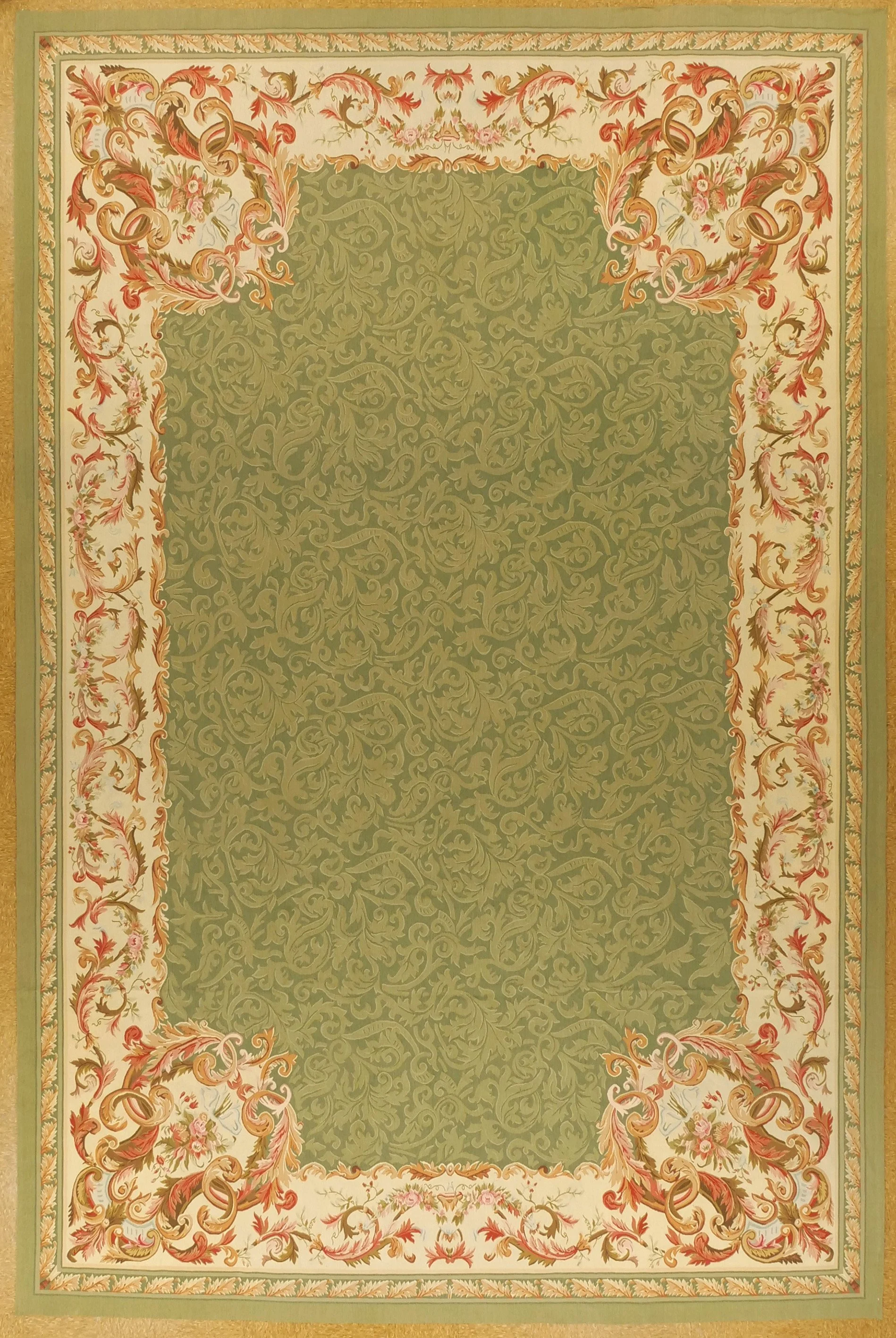 11.10 x 18.2 Aubusson Rug 128-Green