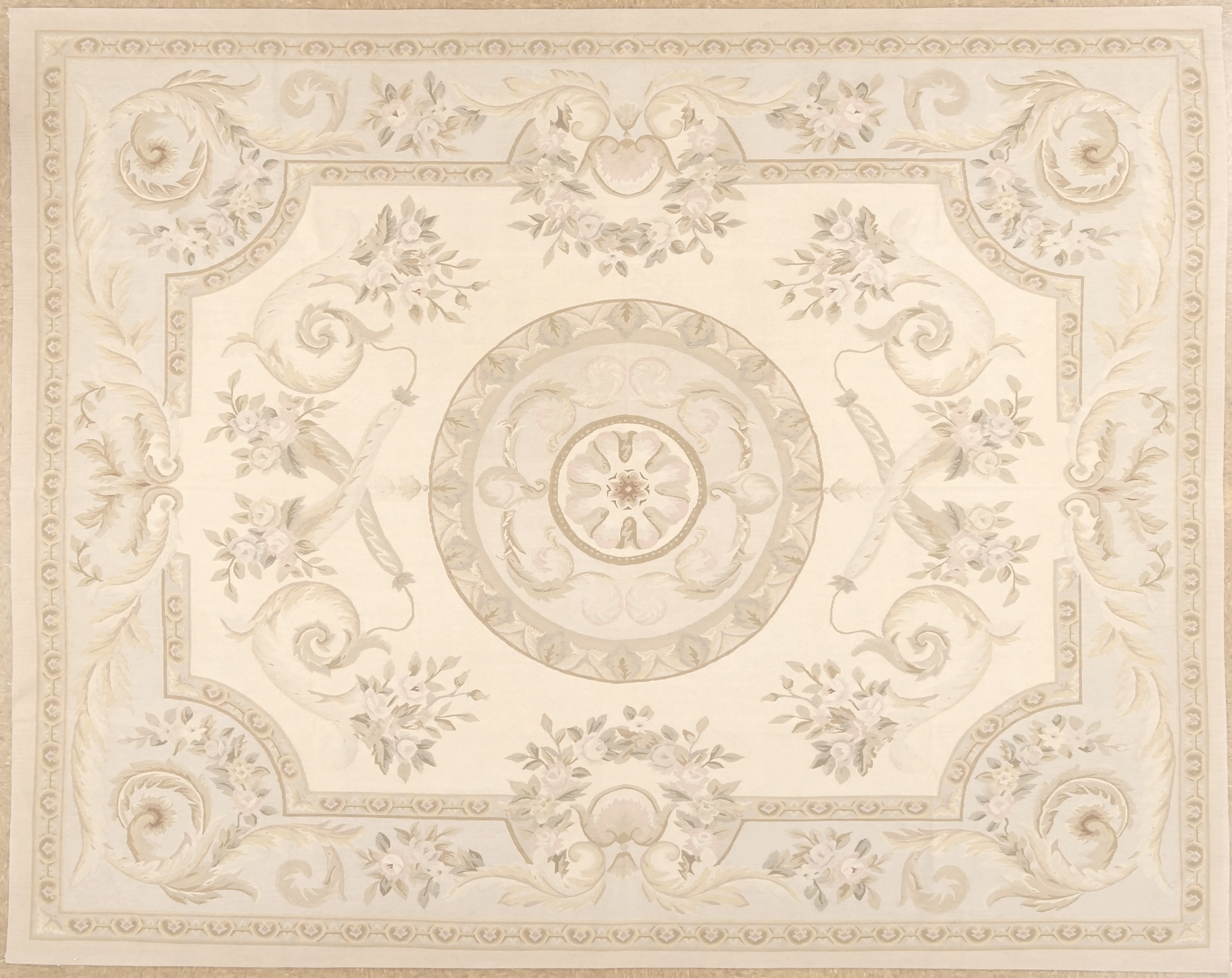 new handwoven pastel aubusson carpet
