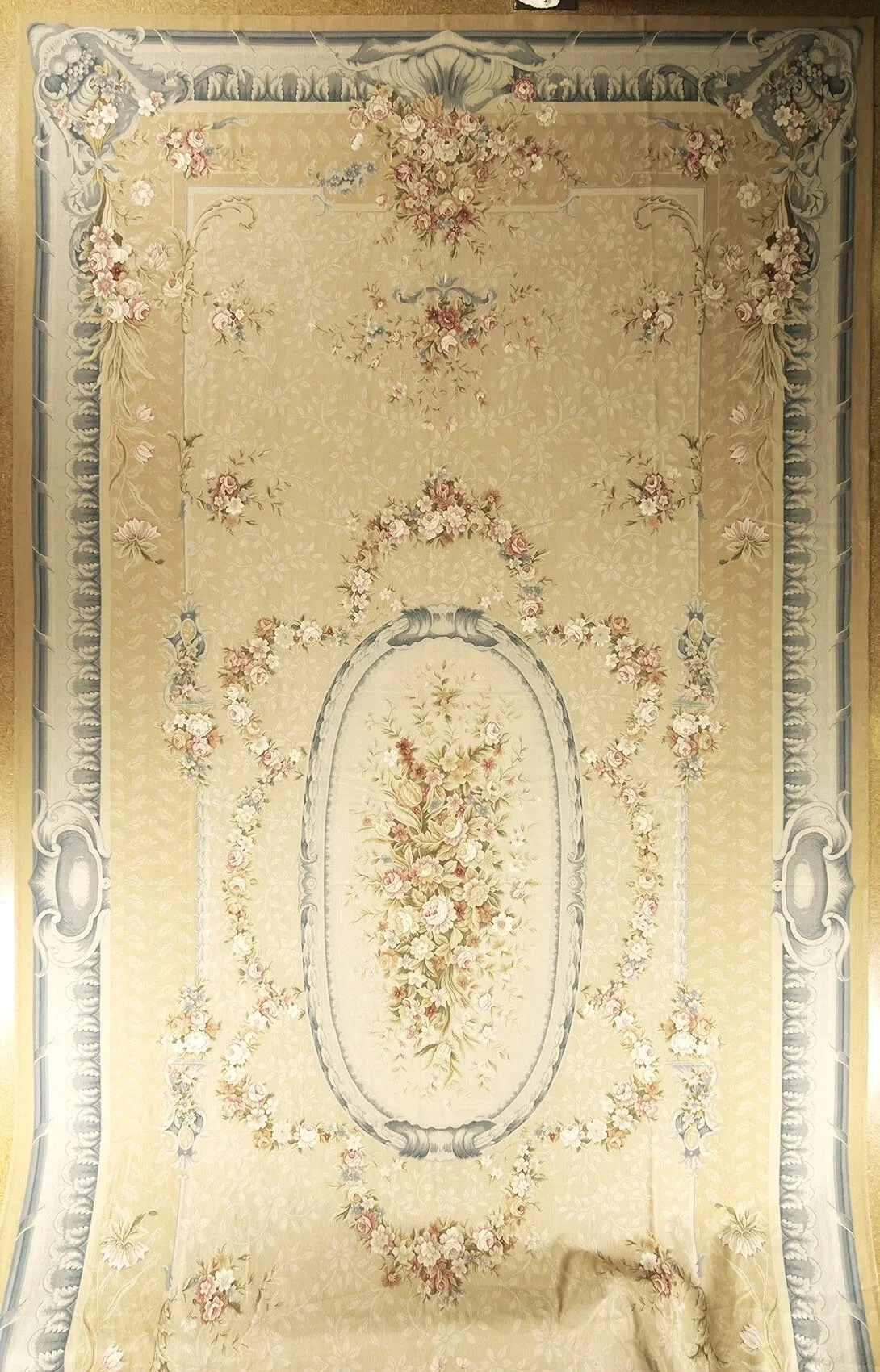 Gold Large Aubusson rugs
