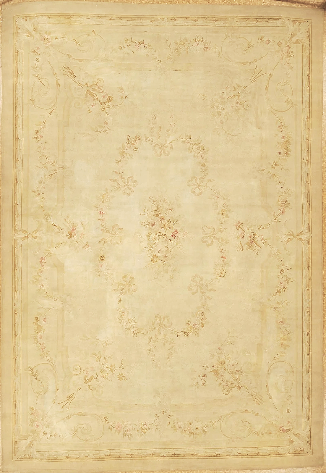 original antique French Aubusson in faded colors size 8.1 x 11.10
