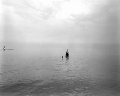 Harry Callahan, Eleanor and Barbara, Lake Michigan (c. 1953)