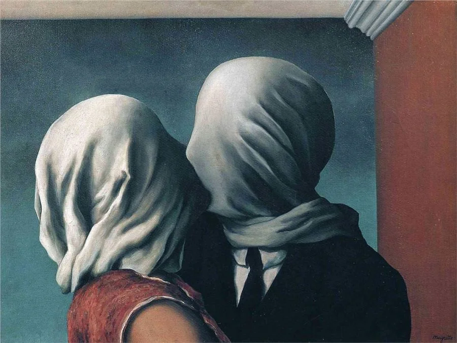 Rene Magritte, Les Amants (The Lovers) (1928), oil on canvas, The Museum of Modern Art. 
