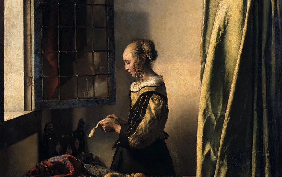 Johannas Vermeer, Girl Reading a Letter at an Open Window (1657-59), oil on canvas, Gemäldegalerie Alte Meister, Dresden. 