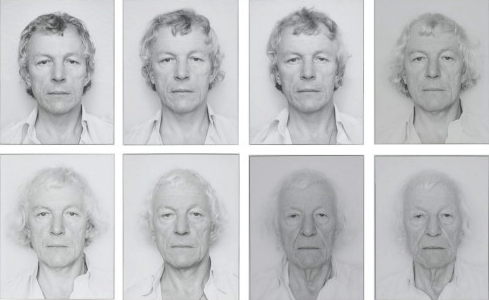 Some of Opalka’s self-portraits “OPALKA 1965/1 -∞”, each 9 7/16 x 12 in (24 x 30.5 cm)