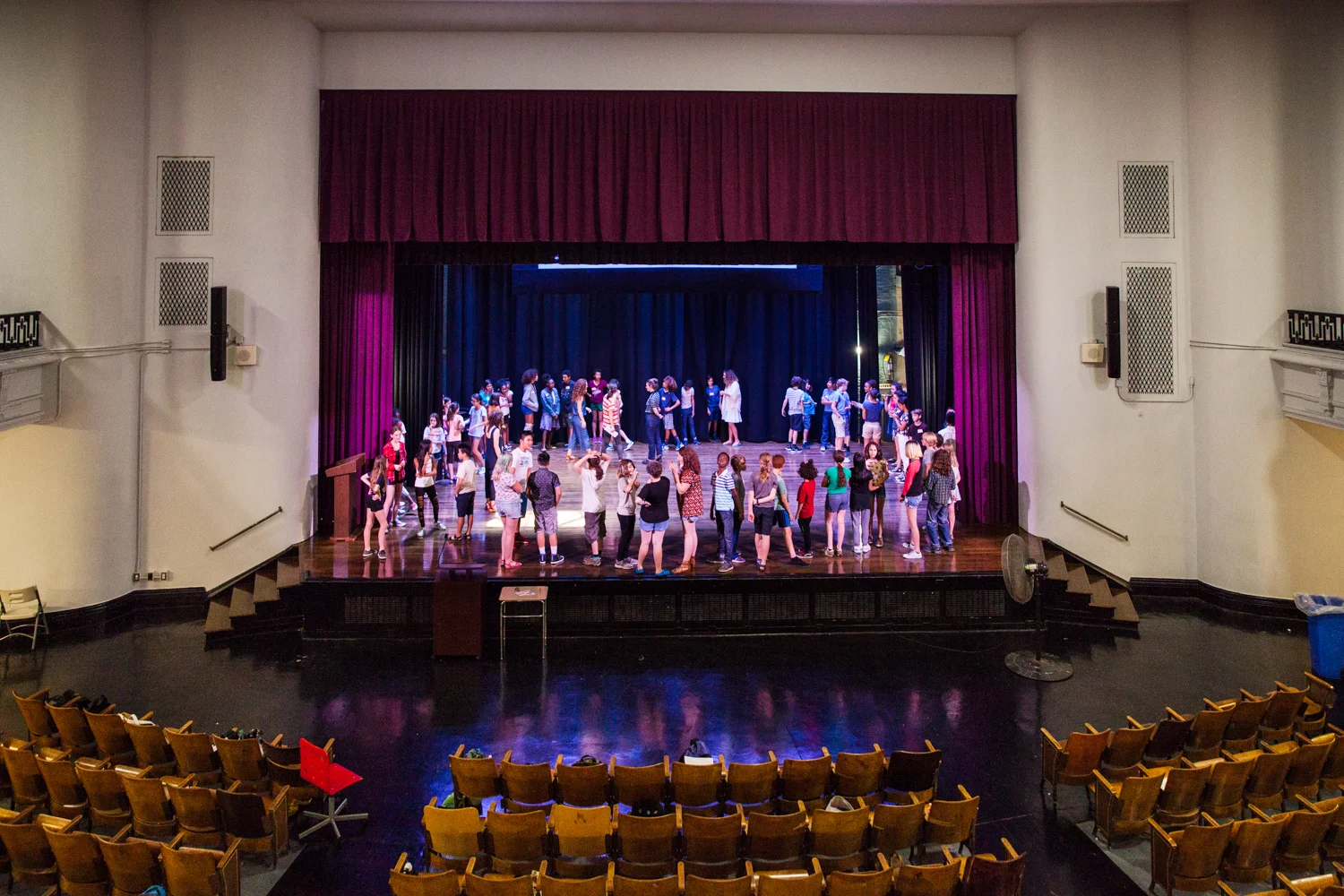 Student workshop of the Ionesco play "Rhinoceros” at the New York Institute for Collaborative Education.