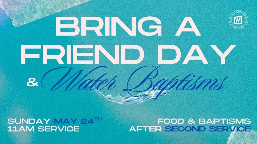 Here are some exciting events we have coming up at Living Word of Chino Hills! 🙌

💧 This Sunday during our 11 a.m. service, we&rsquo;ll be having Bring a Friend Day AND Water Baptisms! If you&rsquo;ve been thinking about getting baptized, make sure