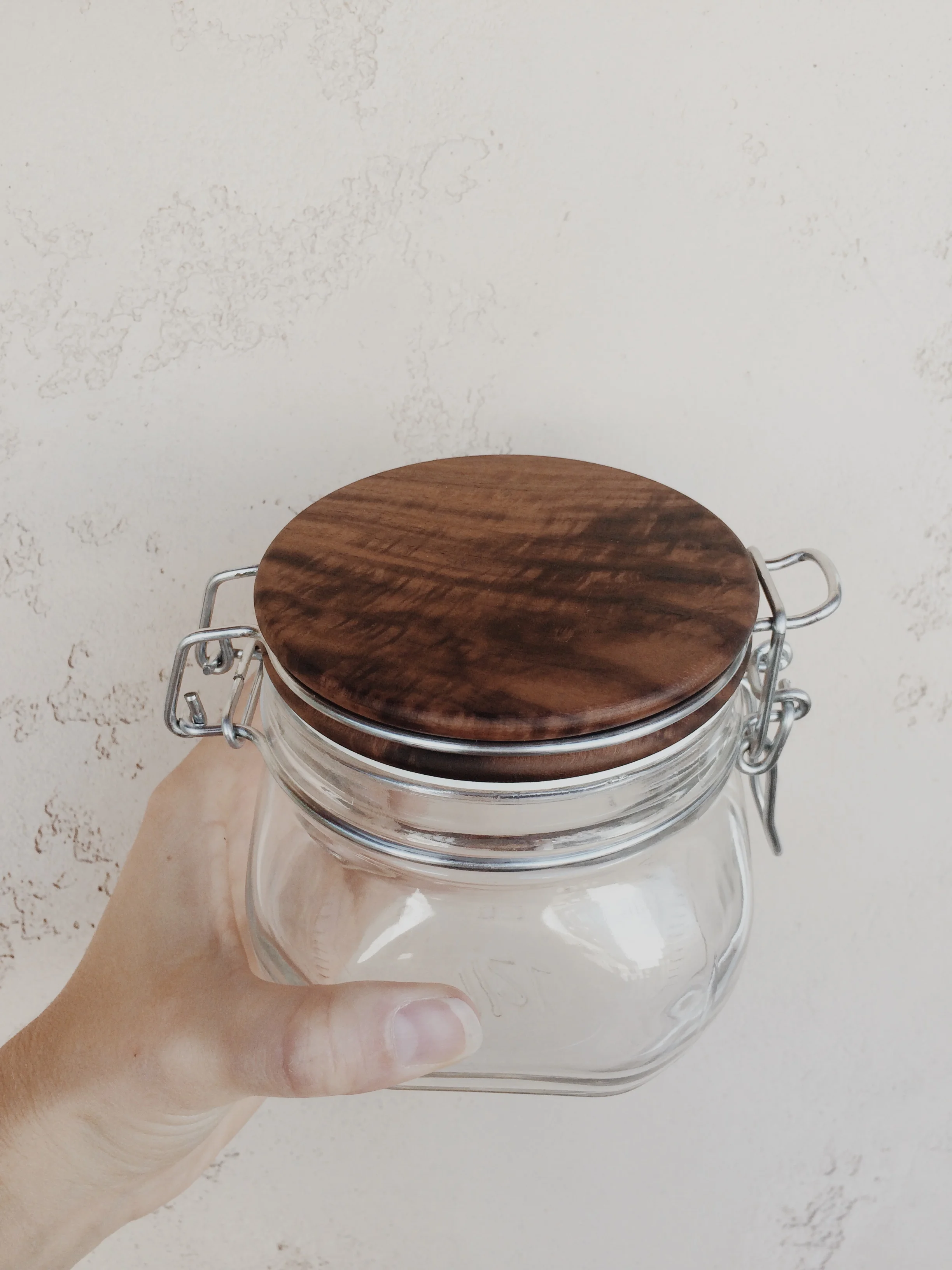 Walnut jar lids