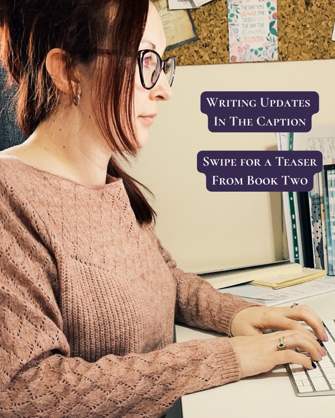 ✨ Writing Updates + a Book Two Teaser ✨
Swipe ➡️ for a little sneak peek from book two&hellip;

Behind the scenes, things are moving (and juggling multiple books is as chaotic as it sounds):

Book 2 &mdash; currently with my critique partner
Book 3 &