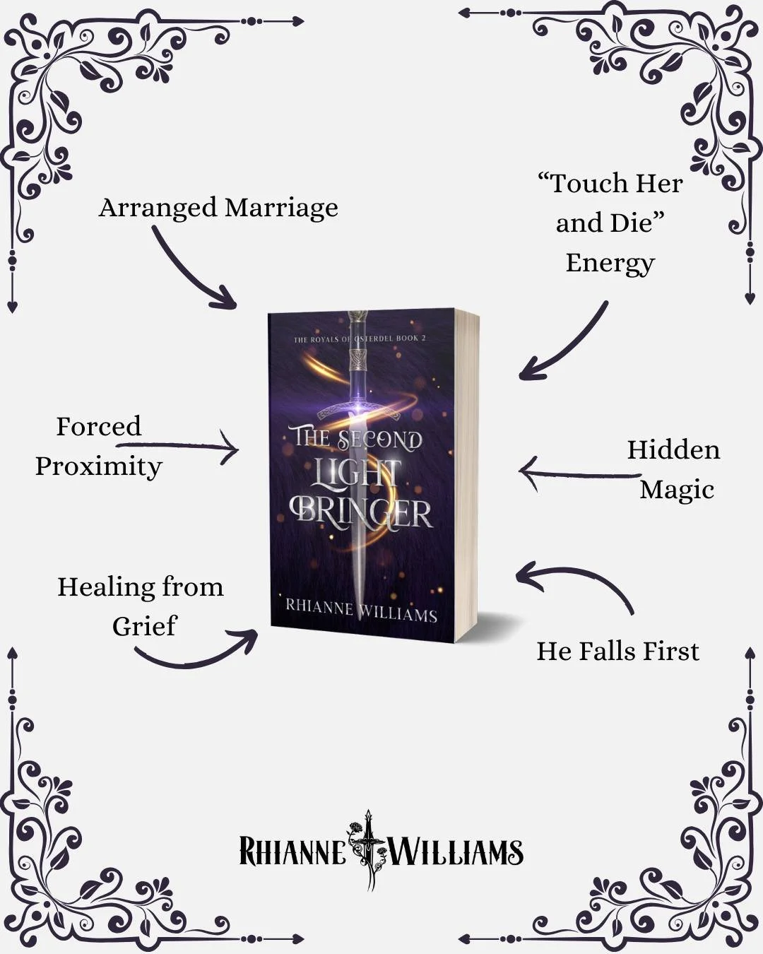 In case you missed it... Book 2 has a cover! 🐺

✨ The Second Lightbringer ✨
 A steamy romantic fantasy for fans of:
 💍 Arranged Marriage
 🔥 Reluctant Lovers
 ⚡ Fated Mates
 👑 Protective King
 💫 Hidden Magic
 💔 Healing from Grief
 🕯️ Court Intr