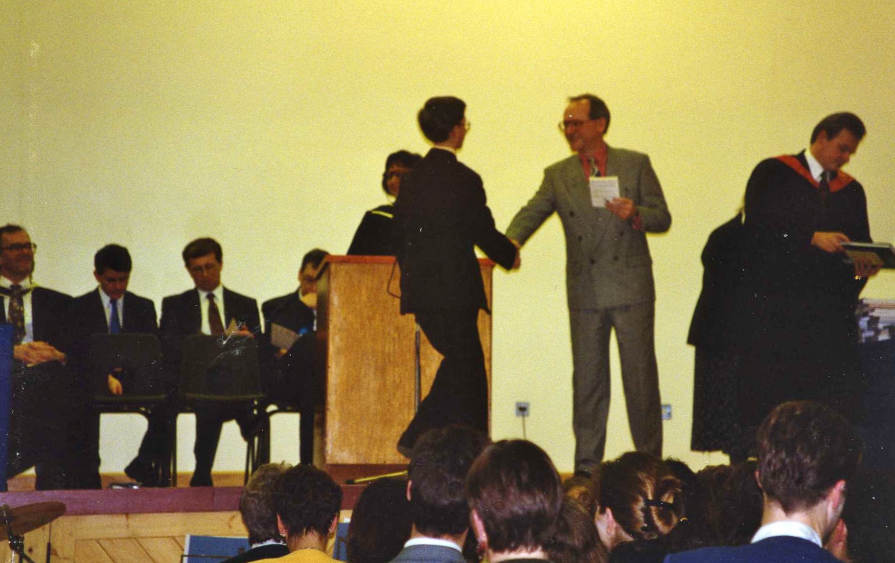 Timothy as a pupil of the school, receiving an award in November 1994!