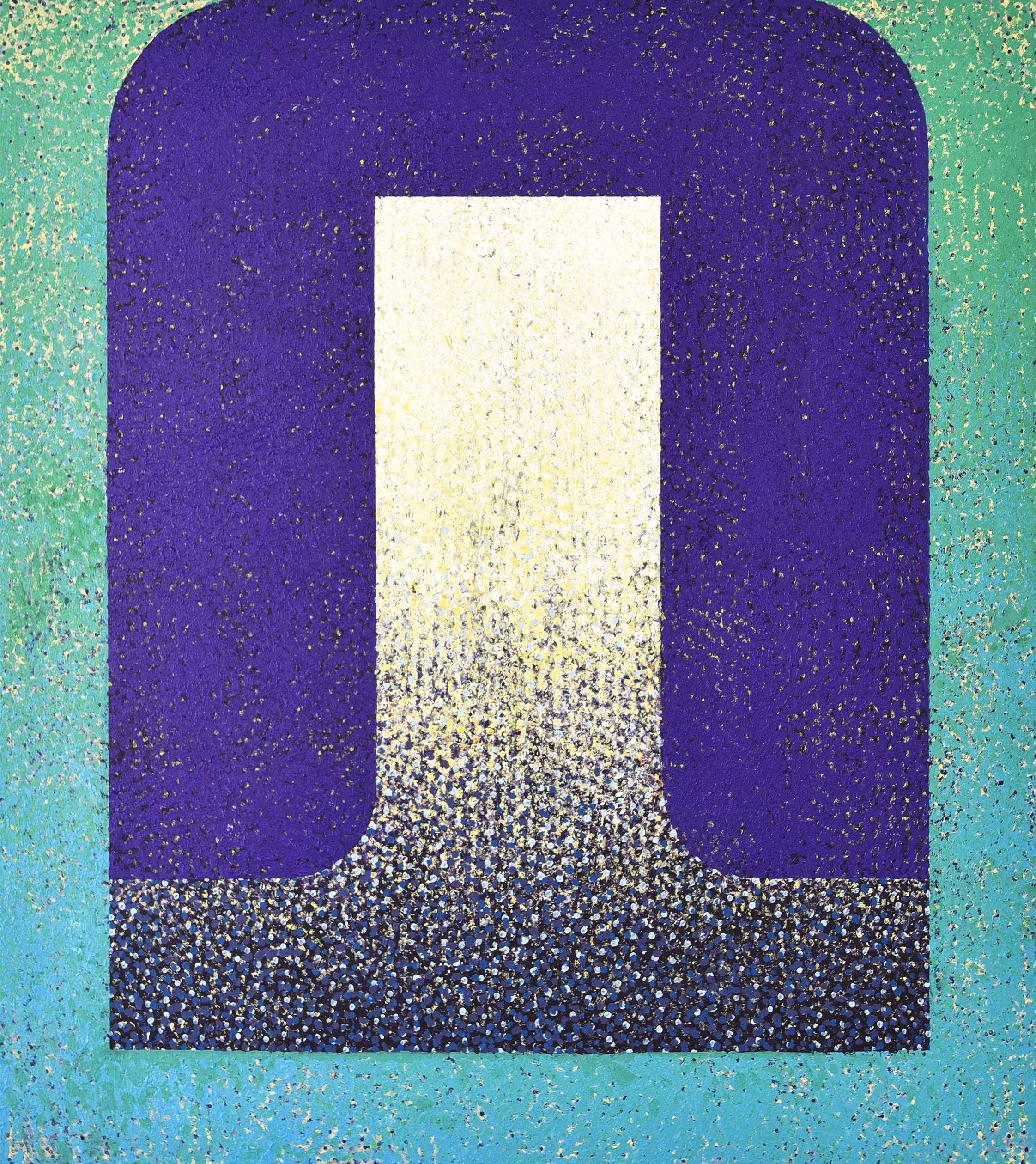 UP, pointillistic painting