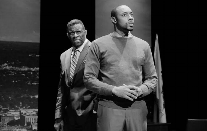 Photography: Hollis King; Left: Jerome Preston Bates as Franklyn Longley; Right: Dorian Missick as Ron Drayton