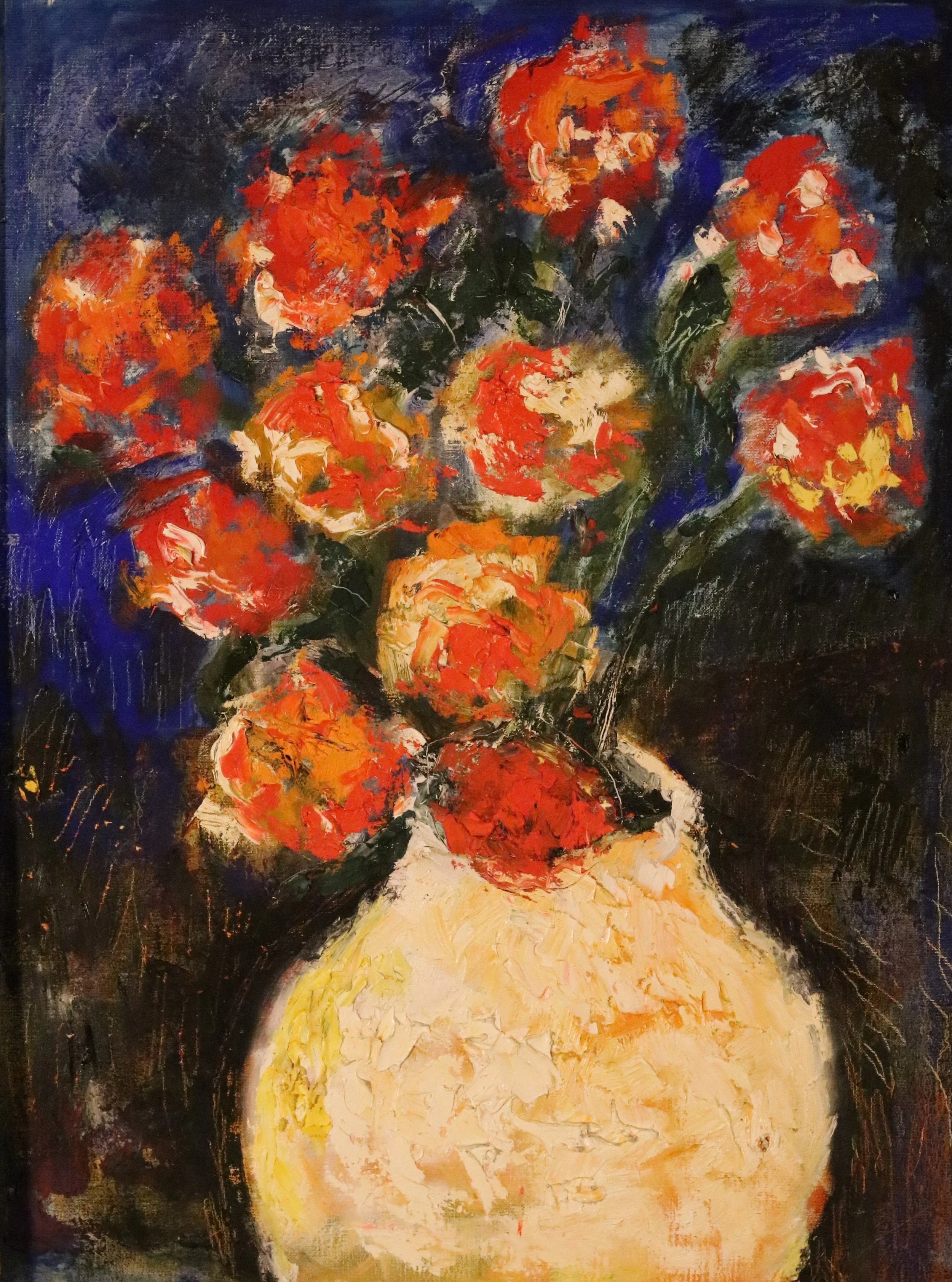 Josef von Sternberg - Red Roses in a White Vase