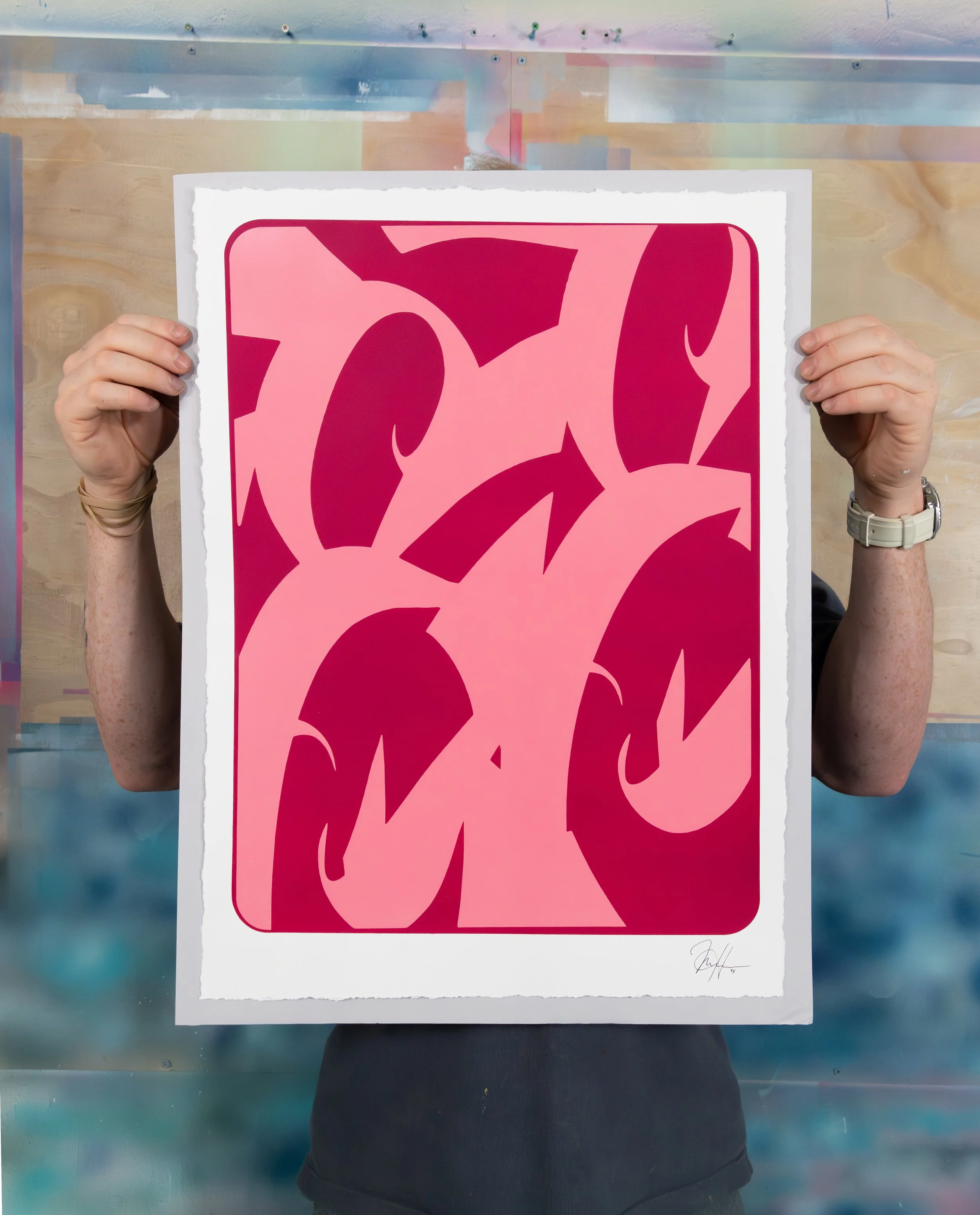 Flow (Rose) - Original Painting on Paper - Deckled Edges