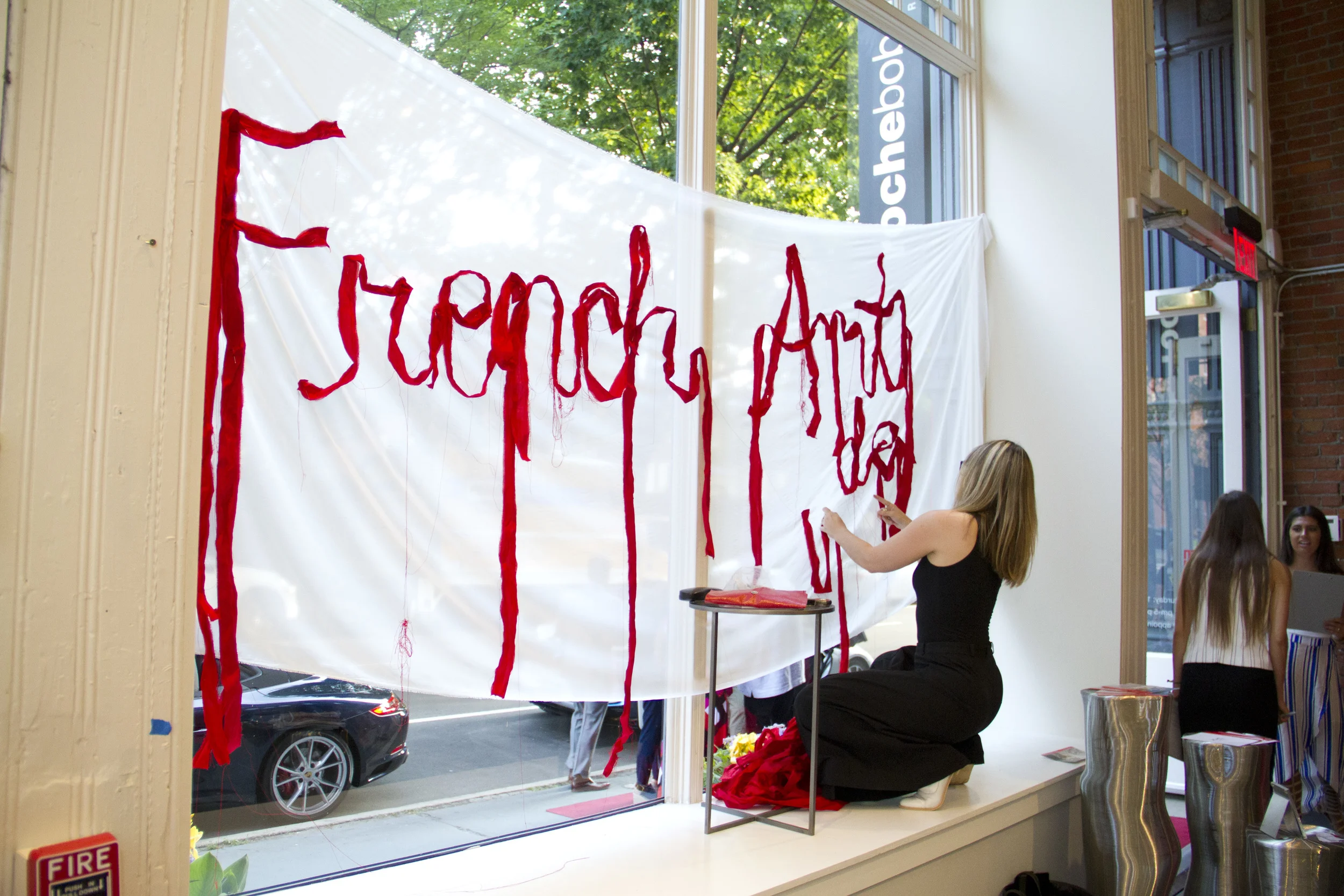 French Art de Vivre / Silk Graffiti Live at Roche Bobois, dupioni silk + chiffon 2016