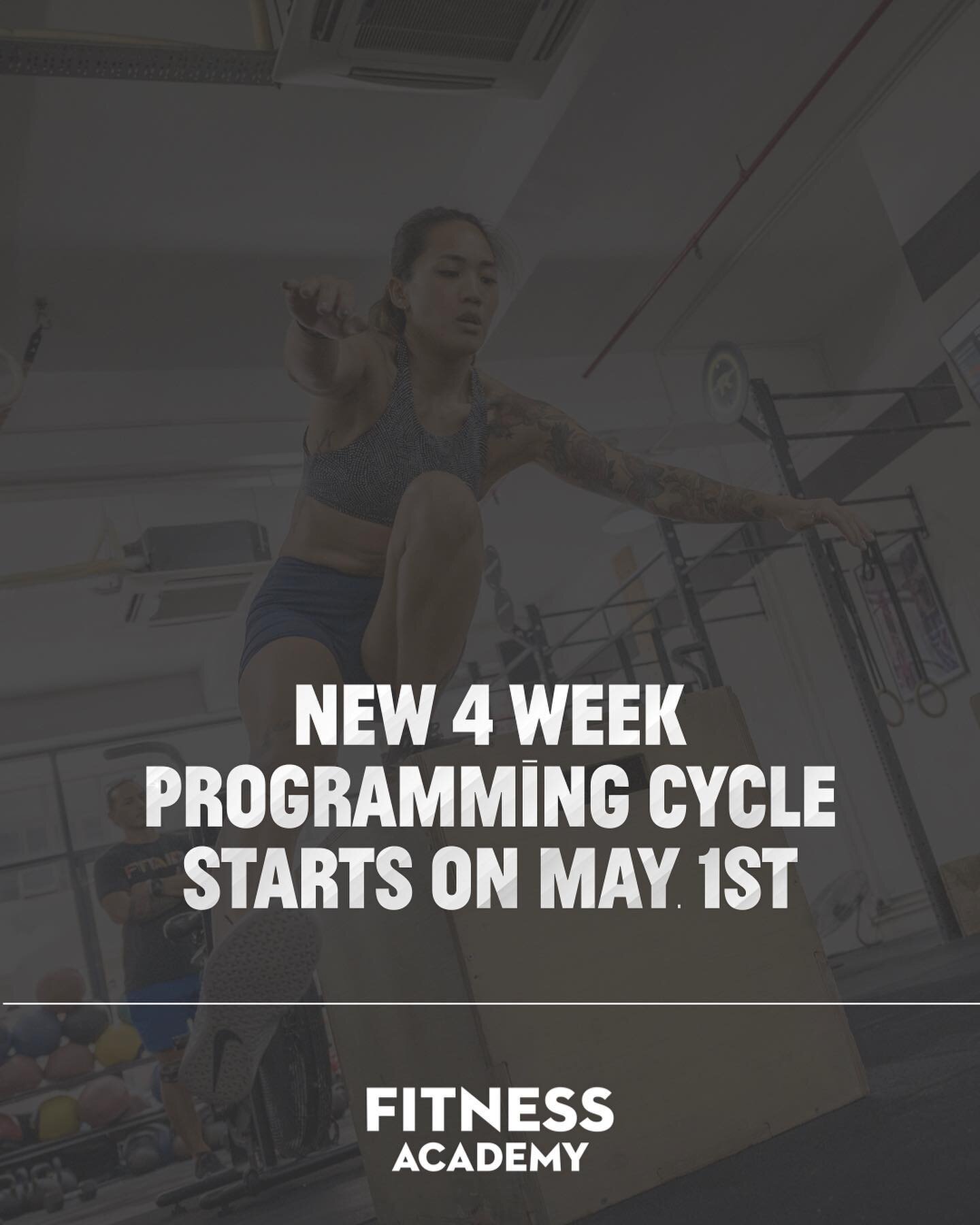 🔥 Our new 4-Week CrossFit programming cycle starts today (May 1st) 🔥

Here's what to expect each day of the week:

🦵 Mondays: 
Single Leg Work to build unilateral lower body strength in quads, glute, hamstrings, obliques

🤸 Tuesdays: 
Building po