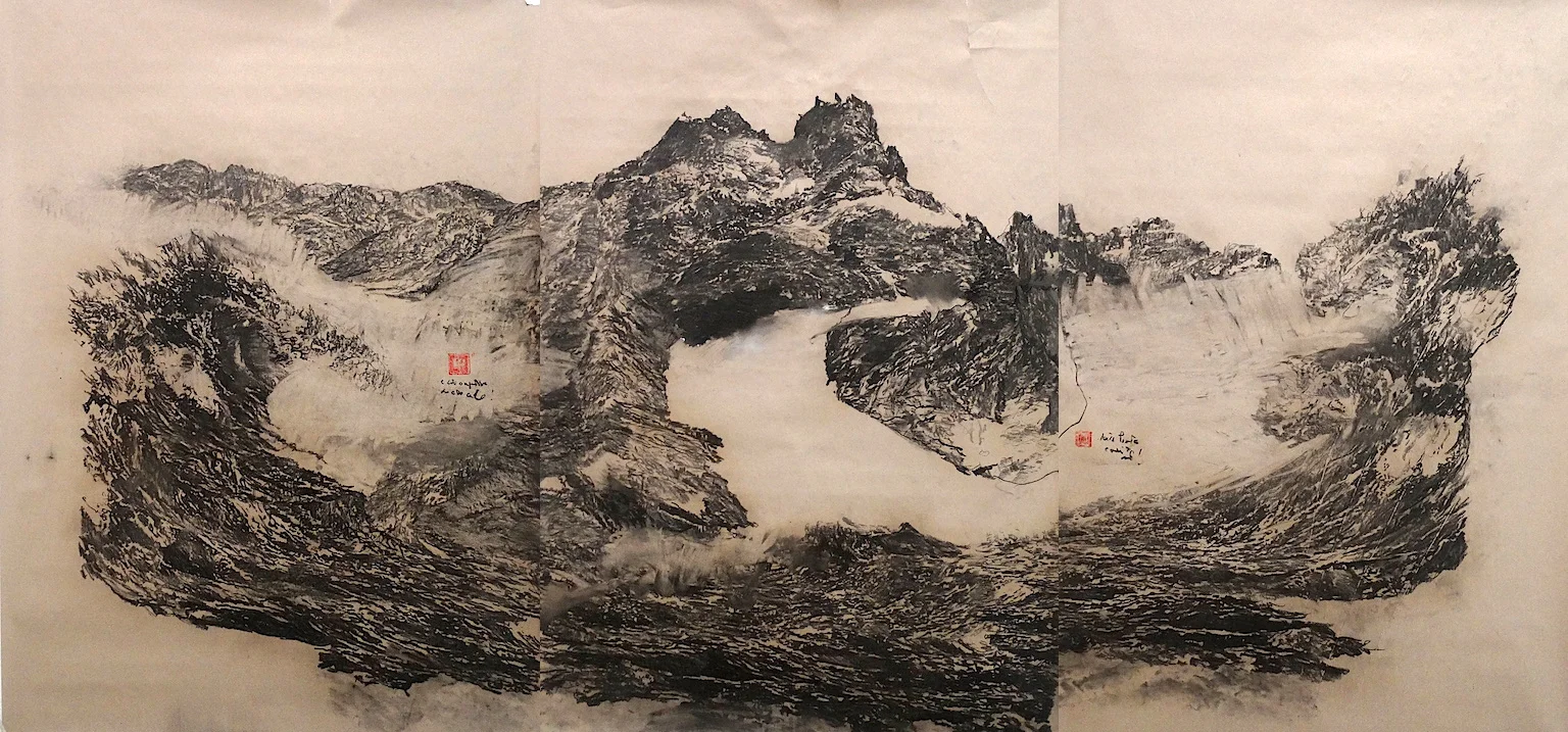 One step before happiness | the world creation l charcoal on paper, 2018 | 300x125 cm l © k37 studio, bethanien Berlin, (Ventura/Pörschmann Collection, Kassel)