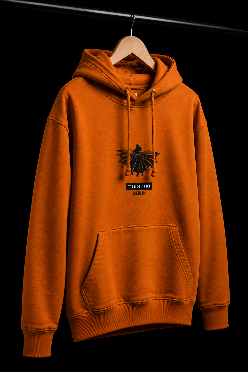 Embroidered Bat Hoodie – Premium Pullover – Adobe Yellow – Limited Edition